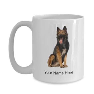 Imagem de Caneca de café personalizada Purebred-Belgian-Shepherd para amantes de raças puras, belgas e pastores, ideias para meninos e meninas - Caneca de café de 425 g