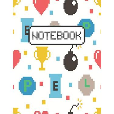 Imagem de Notebook: Design with Cute 8 Bit Game Seamless Pattern Perfect For Taking Reminders & Notes And Gift Ideas For Coworker/Women/Men/Teens/ ... (Size 8.5X11 Inches College Ruled 120 Page)