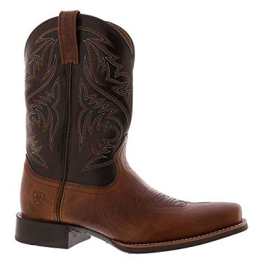 Imagem de Ariat Bota masculina esportiva Herdsman bico quadrado cano médio - marrom, Manteiga de Amendoim/Chaga Brown, 8 Big Kid