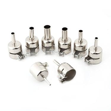 Imagem de 8 peças/conjunto de pontas de bocal de pistola de calor, acessório de raspador de pistola de calor, bocal de retrabalho de ar quente, adaptador de ar para pistola de ar quente para ferramentas de reparo de estação de solda de ar quente (3/4/5/6/7/8/10/12mm)