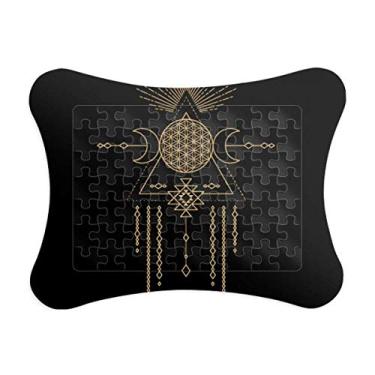 Imagem de Moldura de quebra-cabeça de totem com padrão geométrico, decoração de quadros, ornamento de jogo de quebra-cabeça