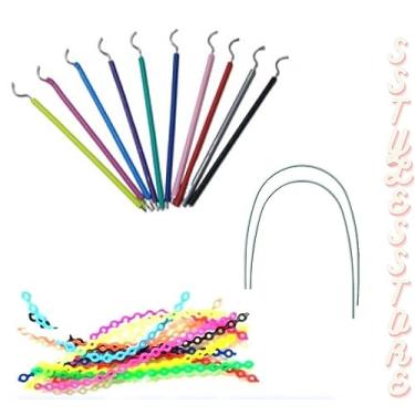 Imagem de Kit 600 Borrachinhas de Aparelho Estética Linguinha (06 Palitinhos) + 02 Fios Prata + 06 Pares Trançada