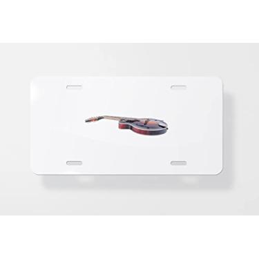 Imagem de Capa para placa de licença Mandolin On A White Background - Capa para placa de carro - Capa para placa de carro 15 x 30 cm