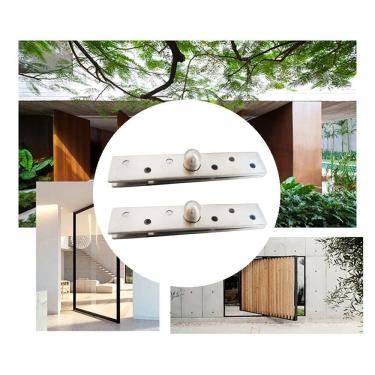 Imagem de Kit 2 Dobradiças Pino Pivotante Aço Inox Porta Giratória 360°-150x25mm