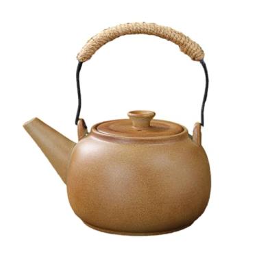 Imagem de Ioensy Bule de cerâmica para chá, chaleira durável tradicional chinesa com alça para ferver água quente para, hotel e casa, alça com corda