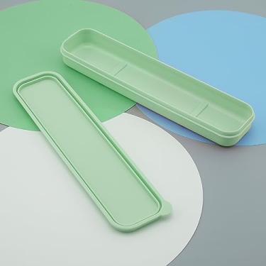 Imagem de OriGlam 1 caixa de talheres portátil de viagem para armazenamento de louças, estojo de talheres de viagem, colher de garfo e hashis para acampamento (verde)