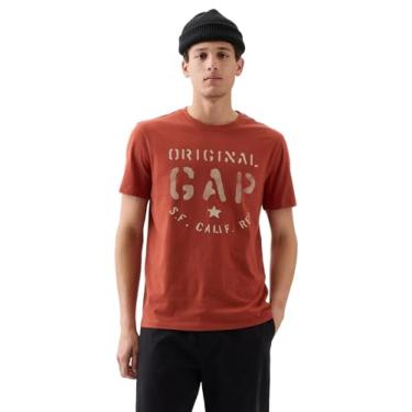 Imagem de GAP Camiseta masculina com logotipo original do arco, Ocre vermelho, P