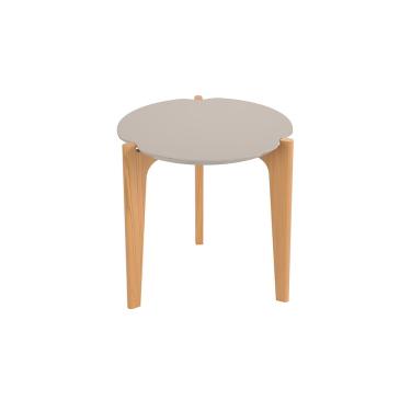 Imagem de Mesa Lateral Arredondada Guatemala Off White Freijó