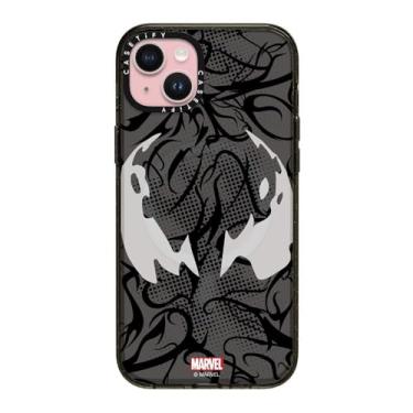 Imagem de CASETiFY Capa Impact para iPhone 15 Plus [Spider-Man Co-Lab / Proteção contra quedas de 2,5 metros/Compatível com Magsafe] - Máscara Venom - Preto Transparente