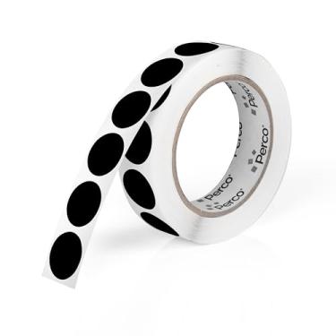 Imagem de Perco Etiquetas adesivas redondas pretas de 2,5 cm com adesivo permanente - 1.000 etiquetas por rolo - Cores vibrantes, forte adesão - Feito nos EUA