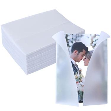 Imagem de Pacote com 200 jaquetas de velino pré-dobradas para convites de 12 x 17 cm - Envelope de Velino para Convites de Casamento - Forros de Envelope de Papel Transparente a Granel para Cartões de Casamento