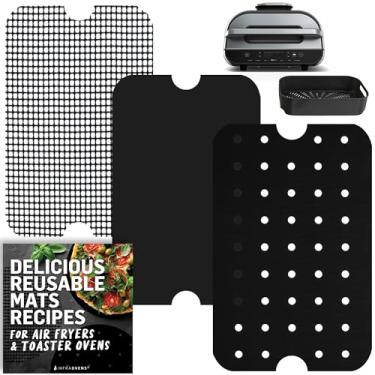 Imagem de Acessórios reutilizáveis para fritadeira Air Fryer para Ninja Foodi Smart XL Grill FG551 (apenas cesta mais nítida), tapetes antiaderentes com livro de receitas de fritadeira a ar, conjunto de