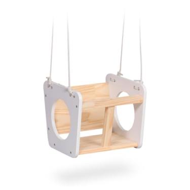 Imagem de Balanço Infantil Cadeirinha Corda Nylon Madeira Resistente