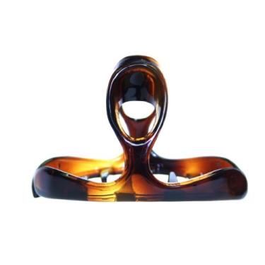 Imagem de Caravan Prendedor de cabelo extra grande com mola coberta de patente em casco de tartaruga