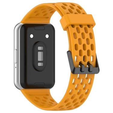 Imagem de Pulseira Esportiva Respiravel LTIMPORTS, compativel com Galaxy Fit 3 Sm-R390 (Mostarda)