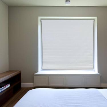 Imagem de Persiana rolo blackout branca 140 l x 220 a cm cortina kit