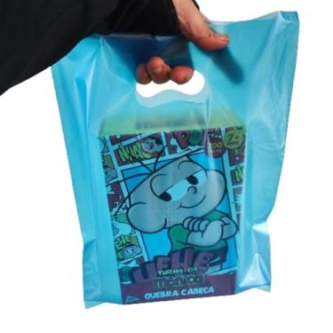 Imagem de 100 SACOLAS PLASTICA BOCA DE PALHAÇO 30X40X0,08 TRANSPARENTE 1°LINHA (AZUL)