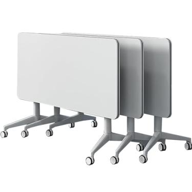 Imagem de Folding conference table Mesa dobrável para sala de conferências, mesas de conferência modernas para escritório, mesa de reunião móvel com rodízios (3 peças)(55.1x15.7x29.5in)