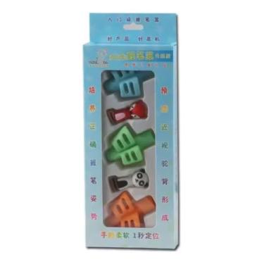 Imagem de Kit Adaptador De Escrita Apoio Lápis Para Dedos Projetado para Crianças TEA TDAH Ansiedade com 5 peças Promove uma Escrita mais Precisa e Fluida Ferramenta de Correção Postural. (Azul)