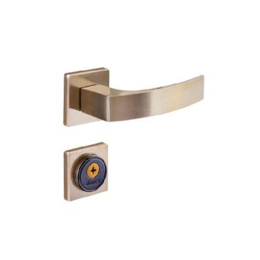Imagem de fechadura tetra quadratta curva roseta 55mm bronze latonado alianca