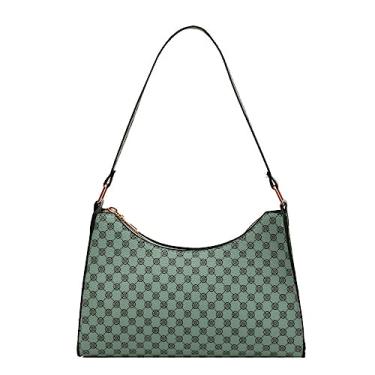 Imagem de Bolsa feminina para axilas, bolsas de ombro para mulheres, bolsa Hobo fofa, mini bolsa clutch com fecho de zíper, Verde