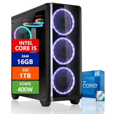 Imagem de PC Gamer Intel Core i5 16GB SSD 1TB Placa de Vídeo RX 580 8GB 256 Bits Fonte 400W Real Strong Tech