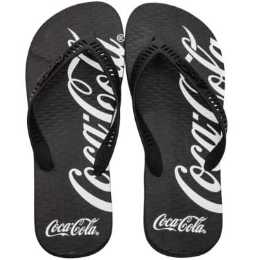 Imagem de Chinelo de Dedo Masculino Casual Praia Passeio Coca Cola Spencerian Crop 2 Cc4256
