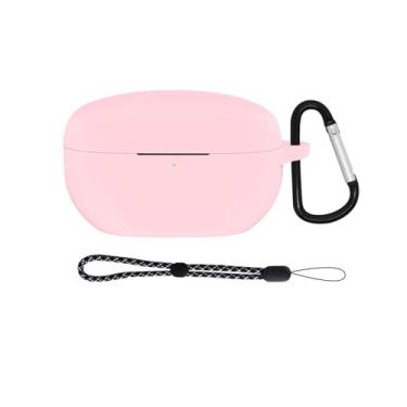 Imagem de YBSCJHGR Capa compatível com fones de ouvido Sony WF-1000XM5 2023 WF1000XM5, capa protetora de silicone macio à prova de choque antiarranhões com mosquetão e Lanvard (rosa)