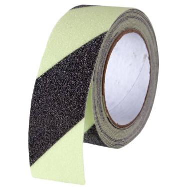 Imagem de Fita Antiderrapante Faixa Refletiva 5 Metros Fluorescente Chao Escada Degraus Antiqueda Meio Fio Segurança