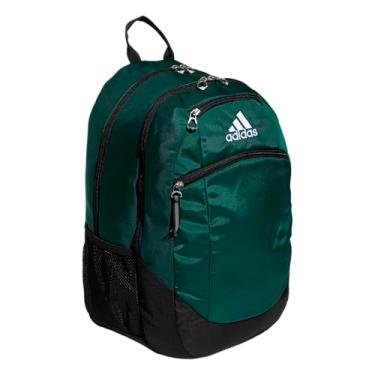Imagem de adidas Striker Mochila esportiva esportiva durável para laptop para meninos/meninas, Team verde escuro/preto/branco, One Size, Mochila esportiva Striker Team para futebol e muito mais, bolsa de treino