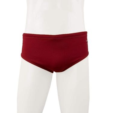 Imagem de Sunga Juvenil, Speedo, Acquaplus, Modelo Liso com Forro e Cordão Interno Personalizado, Tamanho Kids Teen, tamanho 10 - Vermelho