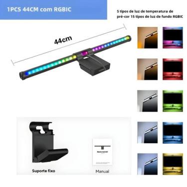 Imagem de Barra De Luz Led Rgb Para Monitor Usb Lâmpada De Mesa Regulável Wiscol