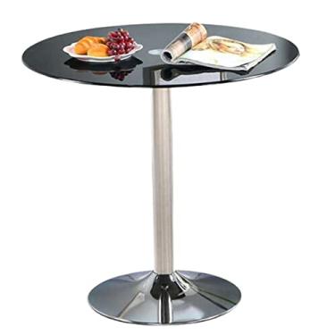 Imagem de Mesa de bar alta mesa de bistrô mesa de vidro redonda temperada redonda mesa de jantar cozinha mesa de jantar moderna mesa bistrô suporte cromado