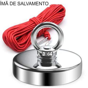 Imagem de Ima Pesca magnética Até 61Kilos imã 42mm + Corda - A1