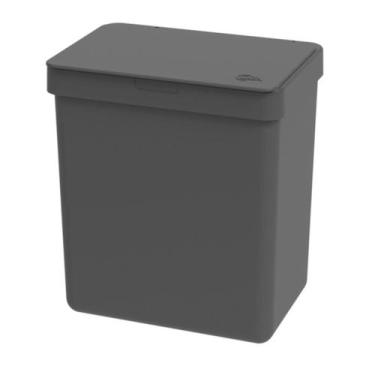 Imagem de Lixeira Single De Bancada Pia Cozinha Com Tampa 2,5L Grafite - Brinox