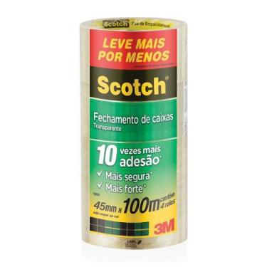 Imagem de Fita De Empacotamento Scotch 3M 5802 45Mmx100M Com 4