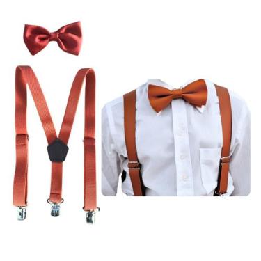 Imagem de Kit Suspensório E Gravata Borboleta Infantil Criança Pajem Festa 0 a 8