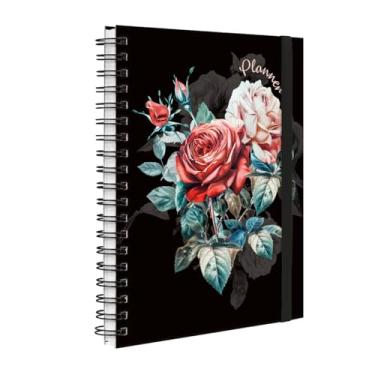 Imagem de Agenda Planner Permanente Floriografia Rosa Preto