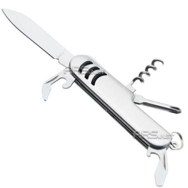 Imagem de Canivete Suíço De Bolso Multiuso 11 Funções Em Inox Chaveiro - Link Sk