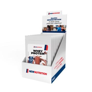 Imagem de Display com 10 Sachês Whey Protein Concentrado 30g Chocolate NewNutrit