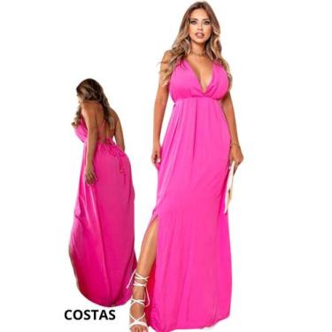 Imagem de Vestido Frente Unica Malha Leve Com Fenda e Bojo Para Festa - AJ Modas