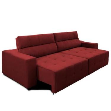 Imagem de Sofá Top Lubeck 3 Lugares 2,20 m Retrátil Reclinável Suede Vermelho  S