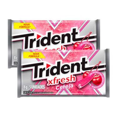 Imagem de Kit 2 Chiclete Trident Fresh Cereja Ice 8g com 5 Unidades de 8g Cada