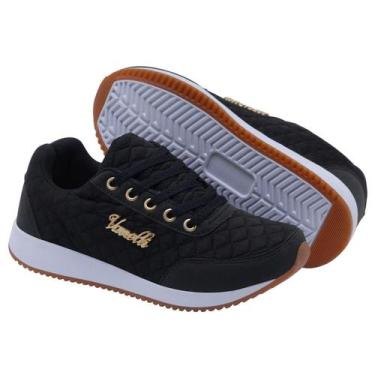 Imagem de Tenis Corrida Malhar Caminhada Resistente Barato - Vanelli, 37, Preto