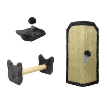 Imagem de Arranhador Gato Proteção Canto de Sofás Base Interno Brinquedo Bolinha