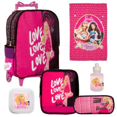 Imagem de Mochila Rodinhas Menina Barbie Reforçada + Toalha Preço Bom - TOYS 2U