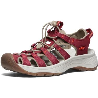 Imagem de KEEN Sandália feminina Astoria West fechada, Merlot/Scarlet Ibis, 5.5 Narrow