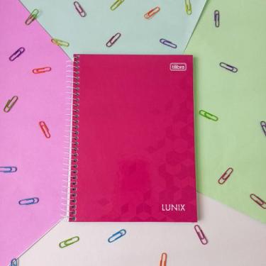 Imagem de Caderno Colegial Lunix 1 Matéria 80 Folhas 17,7 x 24 cm - Tilibra, Ros