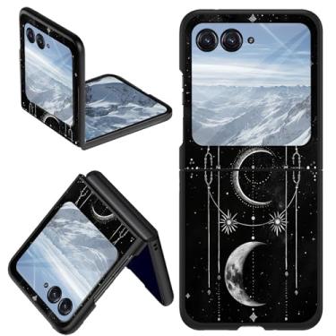 Imagem de DHYYDSQZ Capa protetora para Motorola Moto Razr Plus 2024 para Moto Razr 50 Ultra, design de lua, fina, rígida, antiarranhões, à prova de choque para Moto Razr+ Plus 2024