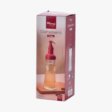 Imagem de Galheteiro De Vidro Bico Dosador De Plástico 500ML Vermelho - Wincy